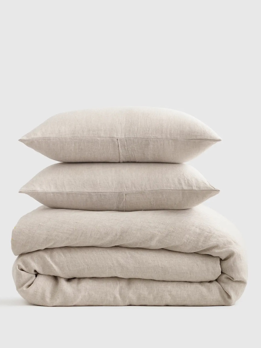 NEW Quince King / Cal King European Linen Natural Chambray Duvet Cover Shams Set